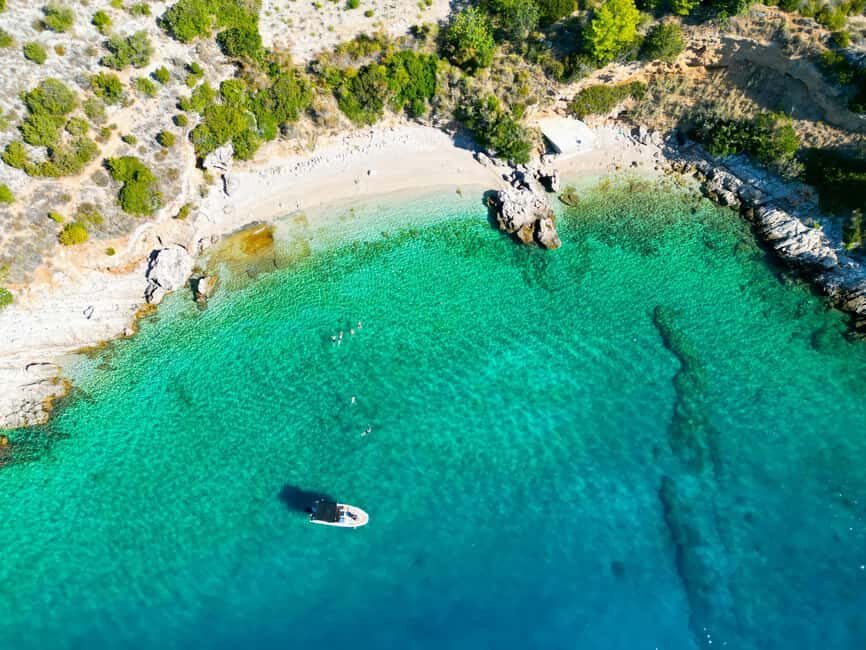 3 Islands Speedboat Tour: Golden Horn, Blue Lagoon & Jelsa - Zirje Beach swim stop: a fast entry into the underwater world