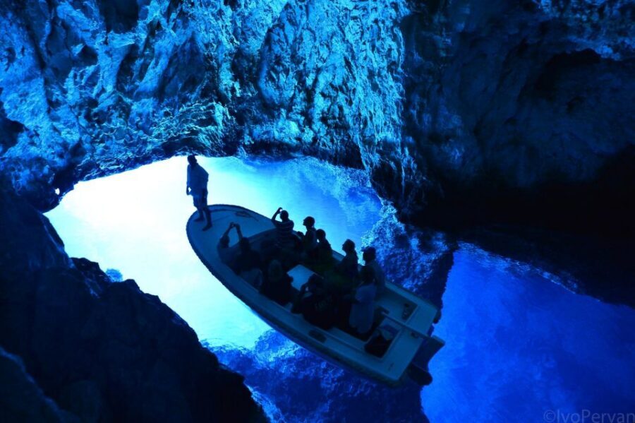 From Hvar: Blue and Green Cave Day Tour - Green Cave on Ravnik Island: emerald light and proper swim time