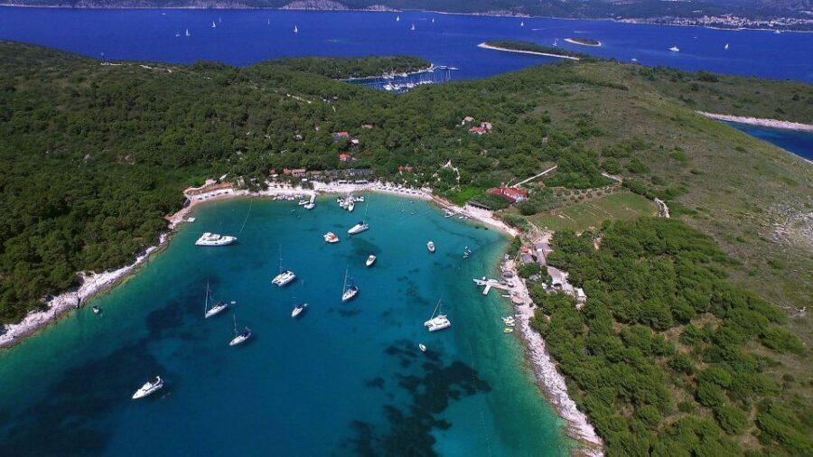 From Omis: Blue Cave & 5 Island Speedboat Tour - Pakleni Islands: 16 islets, bays to swim, and a little beach freedom