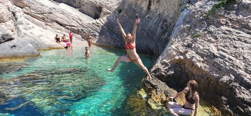 From Split: Blue Cave, Hvar, Mamma Mia, 5 Islands boat Tour - Komiža on Vis: the Mamma Mia town, swimming time, and a proper walk-around
