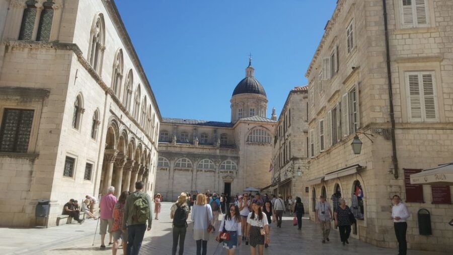 From Split/Trogir: Dubrovnik Guided Tour with a Stop in Ston - Sponza Palace, marble squares, and the Republic-era details you’ll want to spot