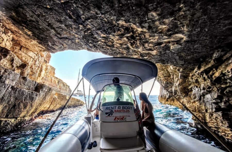 From Vis: Speedboat tour - Vis, Biševo & Blue Cave (shared) - Budihovac Blue Lagoon: the long swim stretch with safety talk