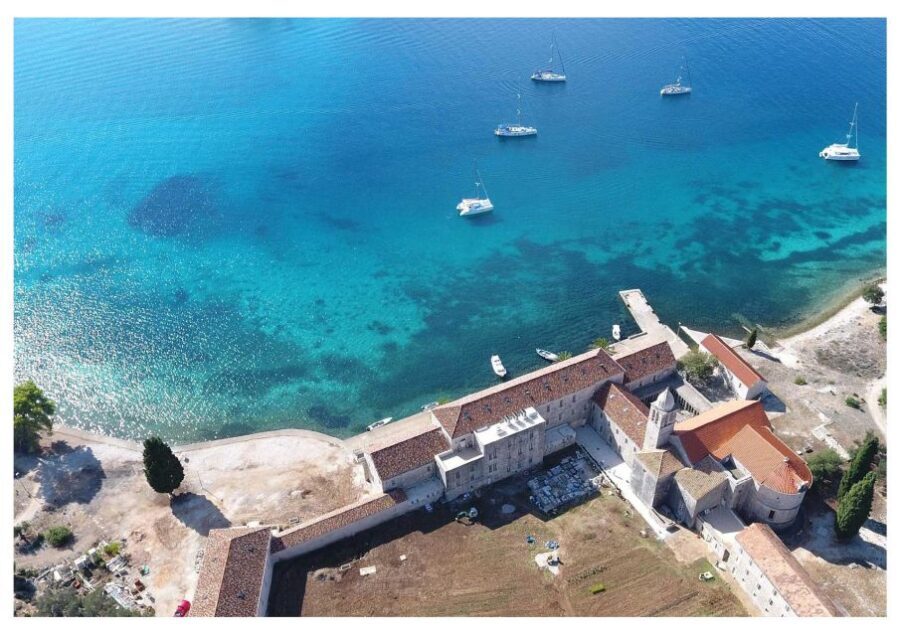 Korčula 3 ISLAND CATAMARAN TOUR Badija - Vrnik - Stupe - Badija Island: lagoon cruising, snorkeling time, and monastery-walk options