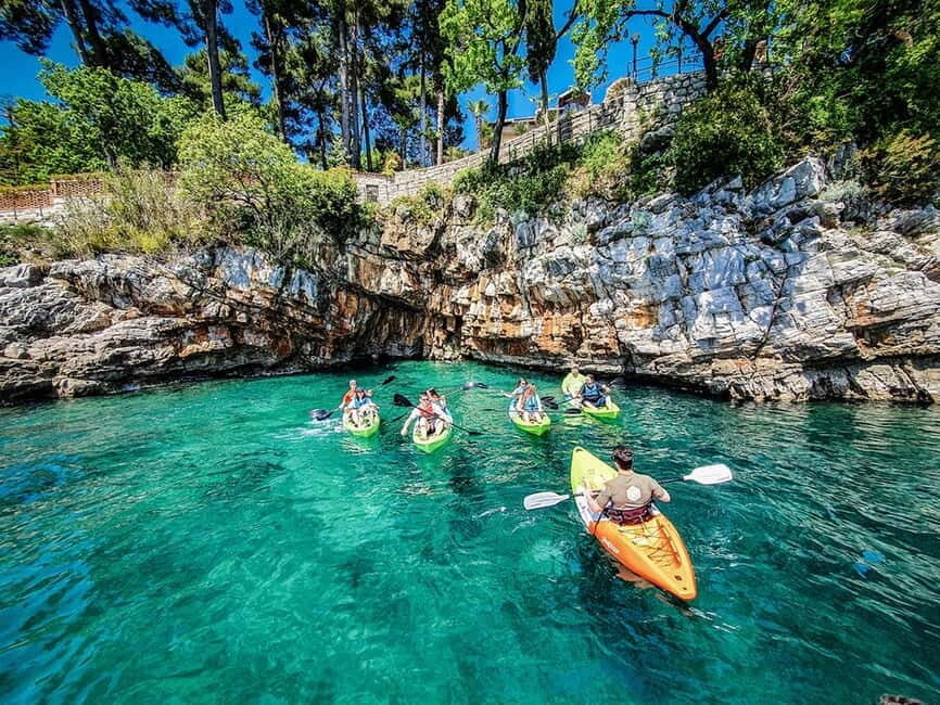 Opatija: Cliffs and caves kayak adventure - Grotta del Diavolo: cave entrances, lamps, and optional adrenaline