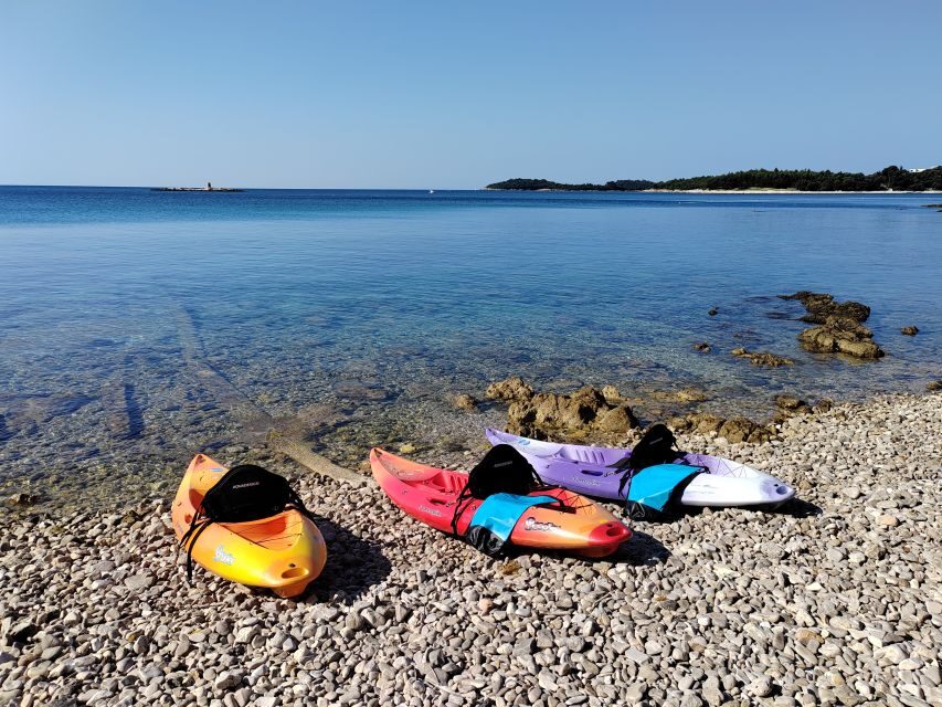 Rovinj: Golden Cape Desert Islands Kayak & Snorkeling Tour - Getting on the water: gear, tandem kayaks, and your first strokes