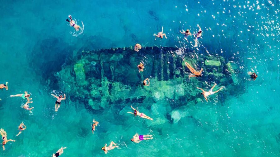Split: Blue Lagoon, 3-Island Boat Tour & Mediterranean Lunch - The shipwreck and marine-life stop: worth it, but not always equal time