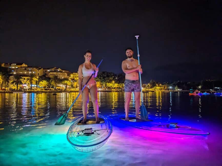 Split: Transparent SUP night Glow tour - The walk-in start and the easy van transfer