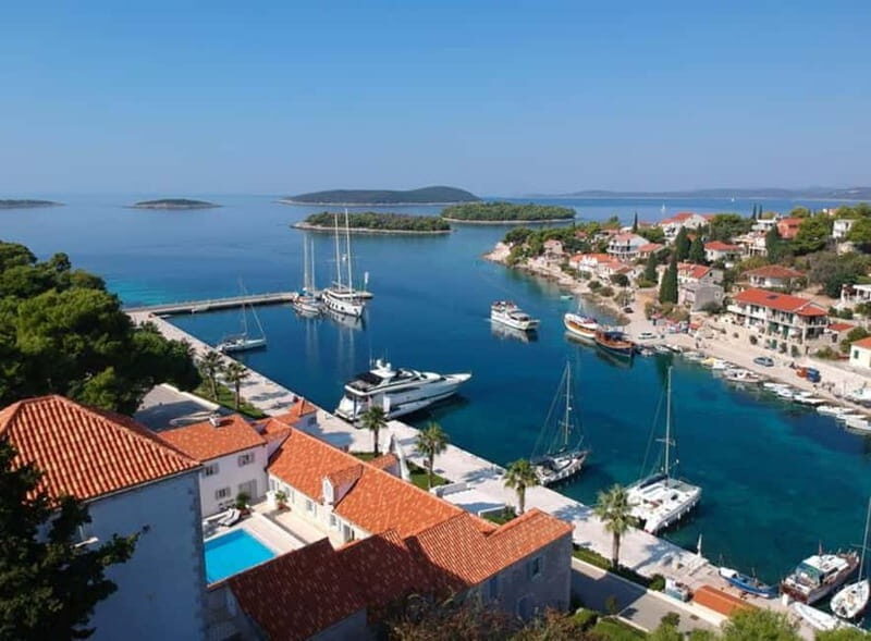 Split/Trogir: Trogir, Blue Lagoon, and Solta Speedboat Trip - Entering Trogir UNESCO: a one-hour stroll with coffee and cathedrals nearby