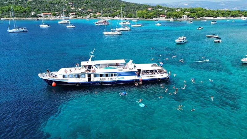 Split: Trogir Walking Tour, Blue Lagoon & Shipwreck Cruise - The Boat Ride Between Stops: Drinks, Snacks, and Deck Time